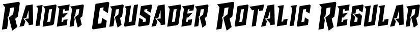 Raider Crusader Rotalic Regular font
