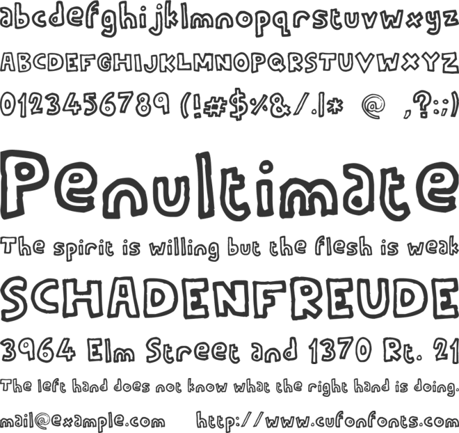 Running On Empty font preview