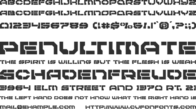 Pulsar Class font preview