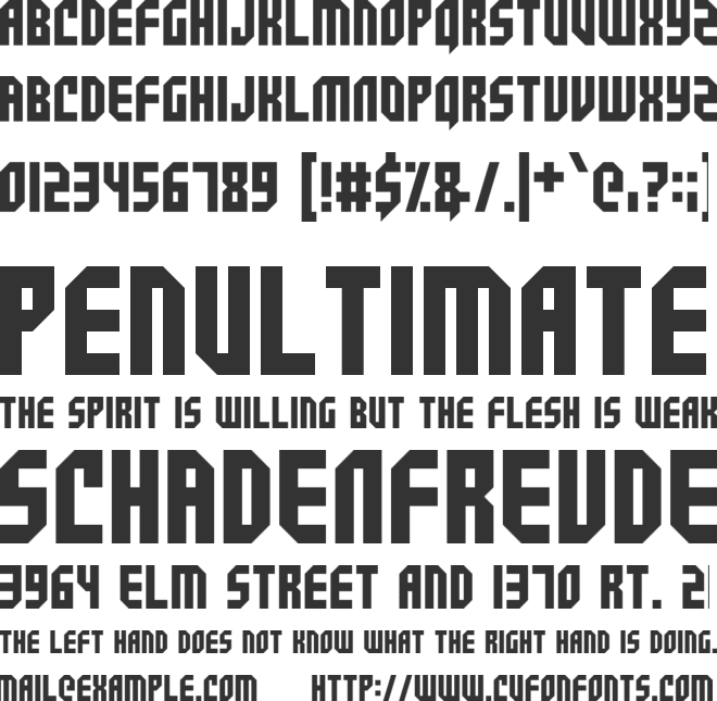 Space Crusader font preview