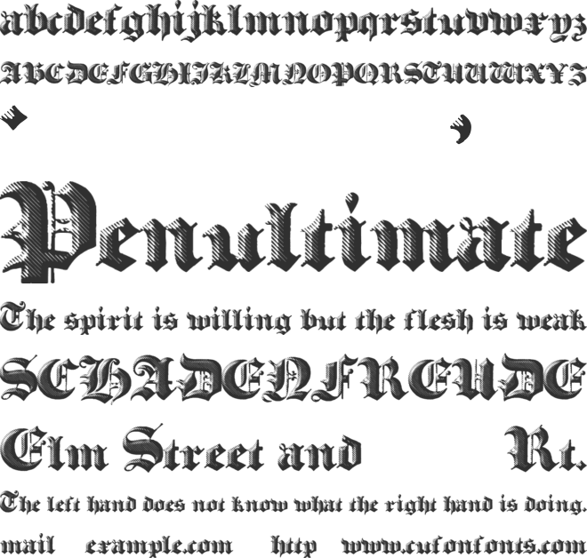 Heavy Gothik font preview