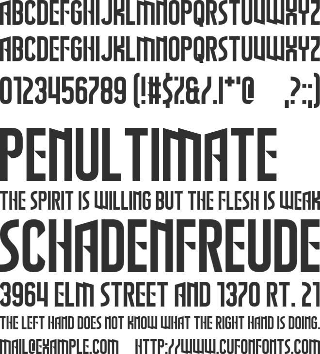 The Wastes of Space font preview