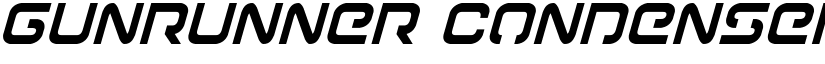 Gunrunner Condensed Italic Condensed Italic font