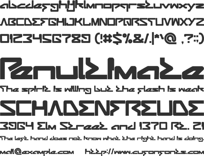 ANDROID ROBOT font preview