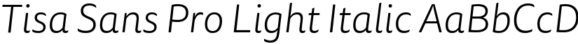 Tisa Sans Pro Light Italic font