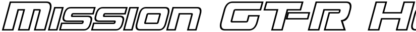 Mission GT-R Hollow Italic font
