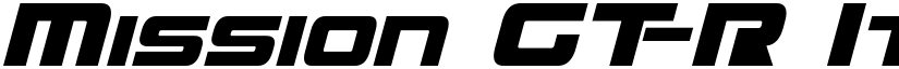 Mission GT-R Italic font