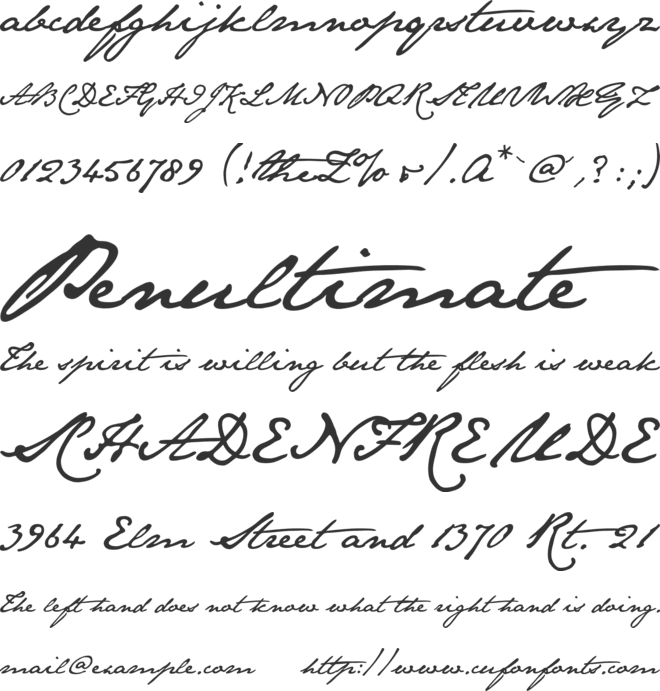 Jane Austen font preview