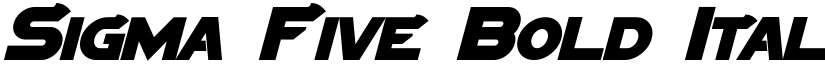 Sigma Five Bold Italic font