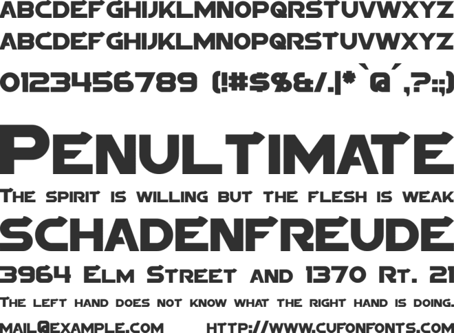 Sigma Five font preview