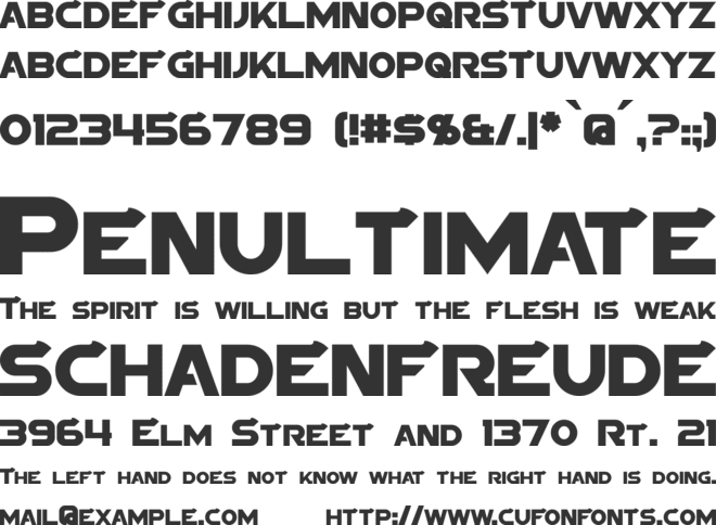 Sigma Five font preview