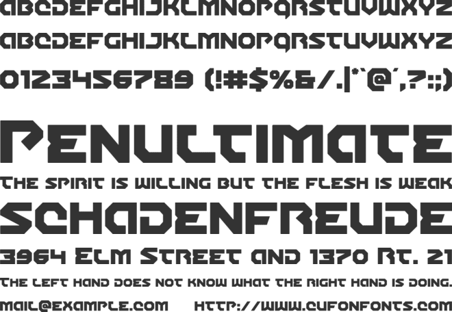 Gunner Storm font preview