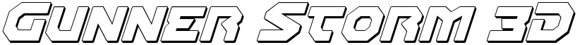 Gunner Storm 3D Italic Italic font