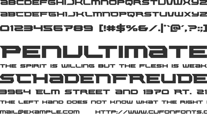 Lethal Force font preview