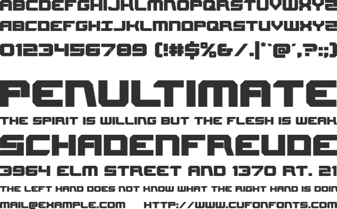 Gearhead font preview