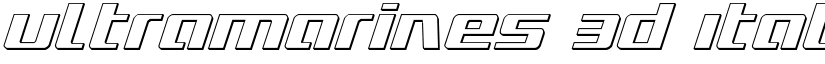 Ultramarines 3D Italic Italic font