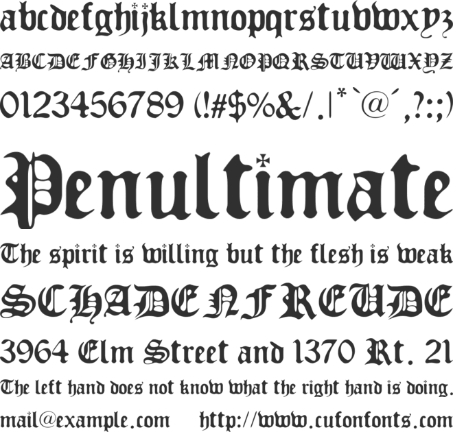 Old Europe font preview