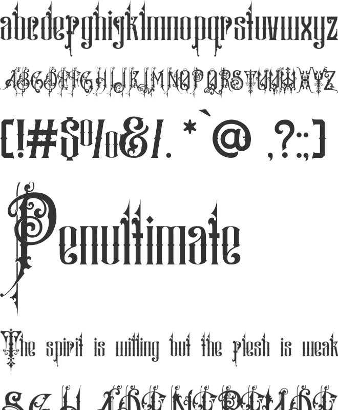 Bastille Vredeburg Demo font preview