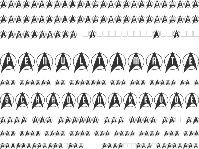 Trek Arrowcaps font preview