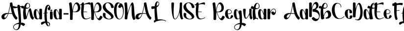 Athafia-PERSONAL USE Regular font