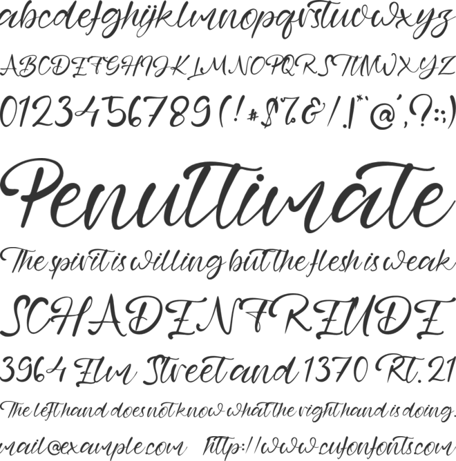 Glory Heart font preview