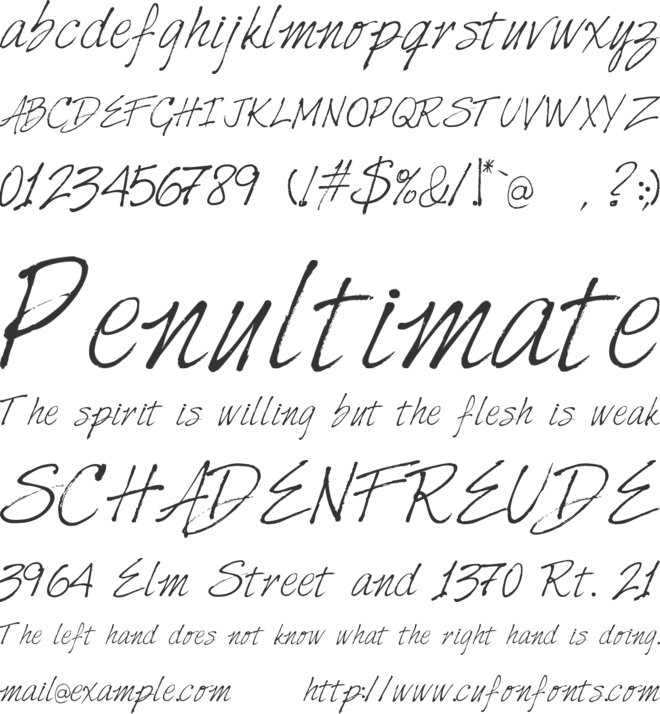 Harabara Hand font preview