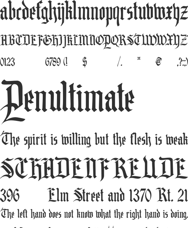 DK Blackminster font preview
