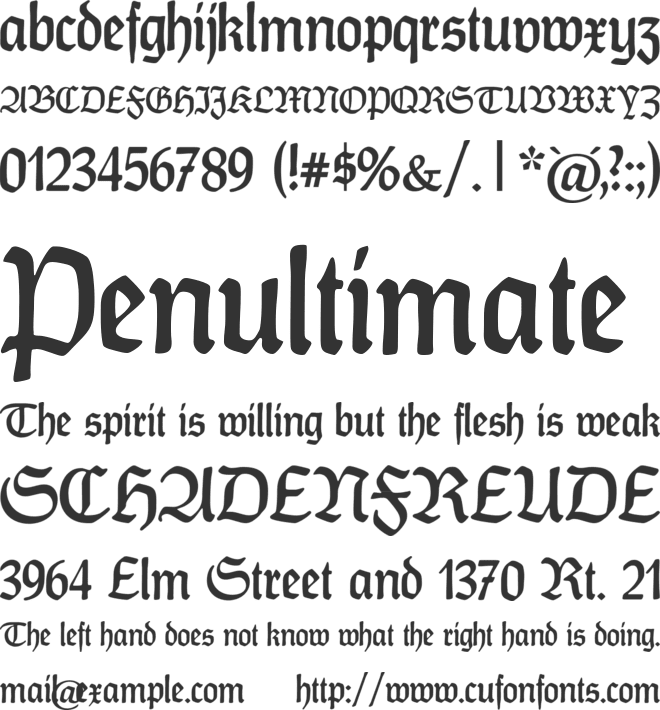 CAT FrankenDeutsch font preview
