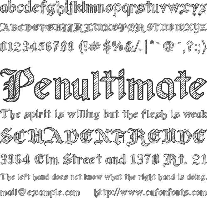 Old Wise Sketch font preview