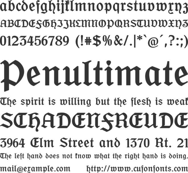 OffenbacherSchwabacherCAT font preview