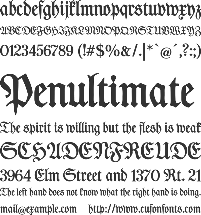 Des Malers Fraktur font preview