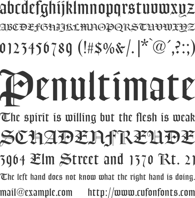 FrederickText font preview
