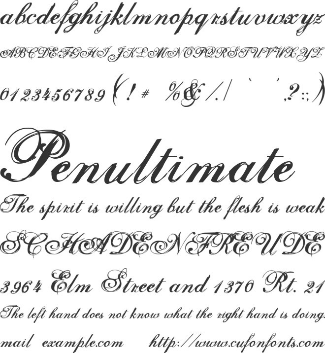 Selfish font preview