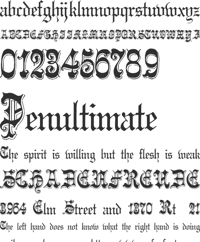 Phantasinian font preview