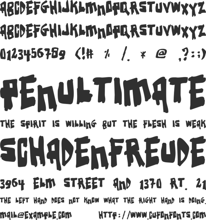 Earthquake font preview