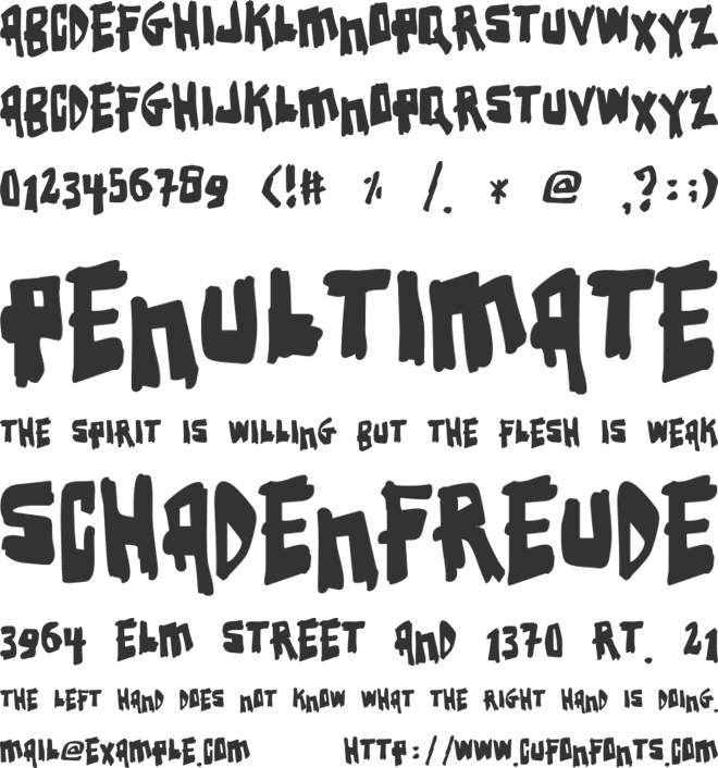Earthquake font preview