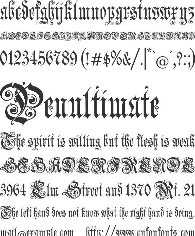 Jena Gotisch font preview