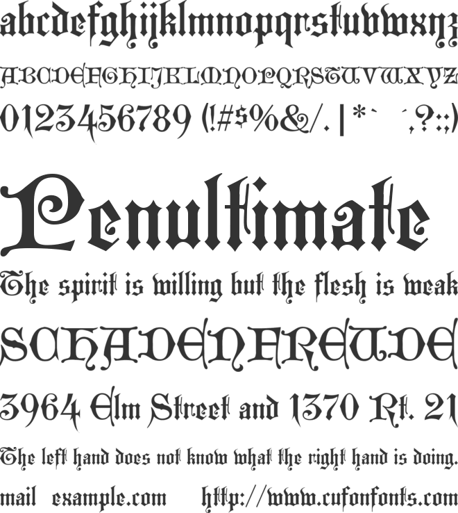 WestminsterGotisch font preview