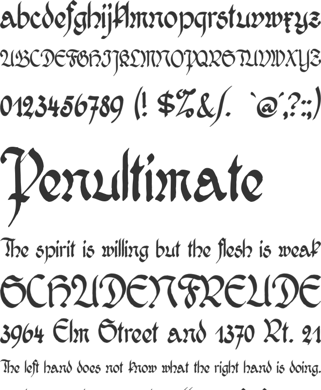 Wernicke Schwabacher font preview