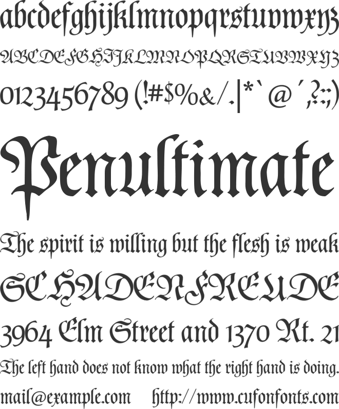Poppl Fraktur CAT font preview