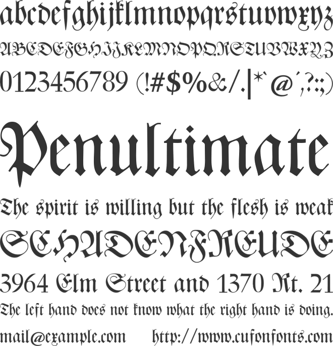 CAT Zentenaer Fraktur UNZ1 font preview
