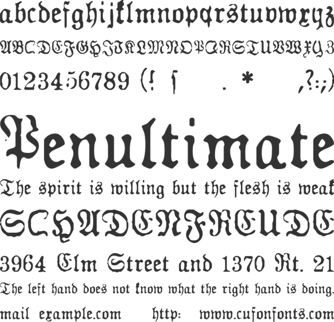 GF Gesetz font preview