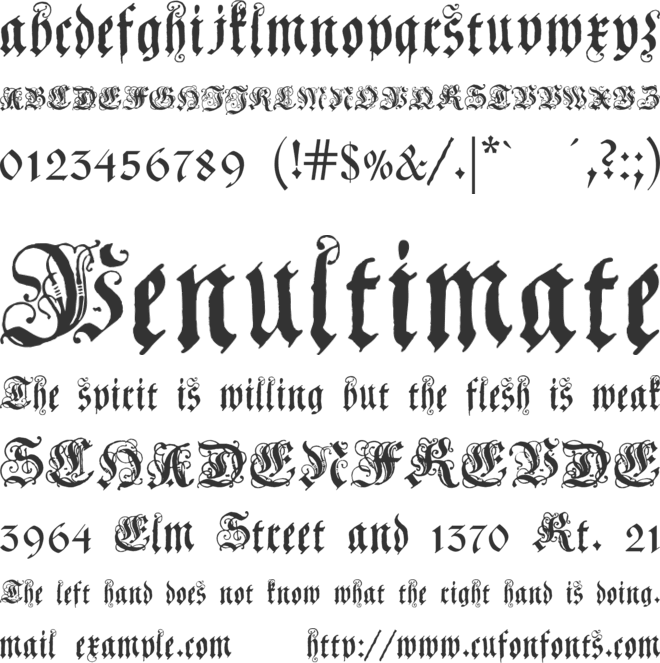 CoelnischeCurrentFraktur font preview
