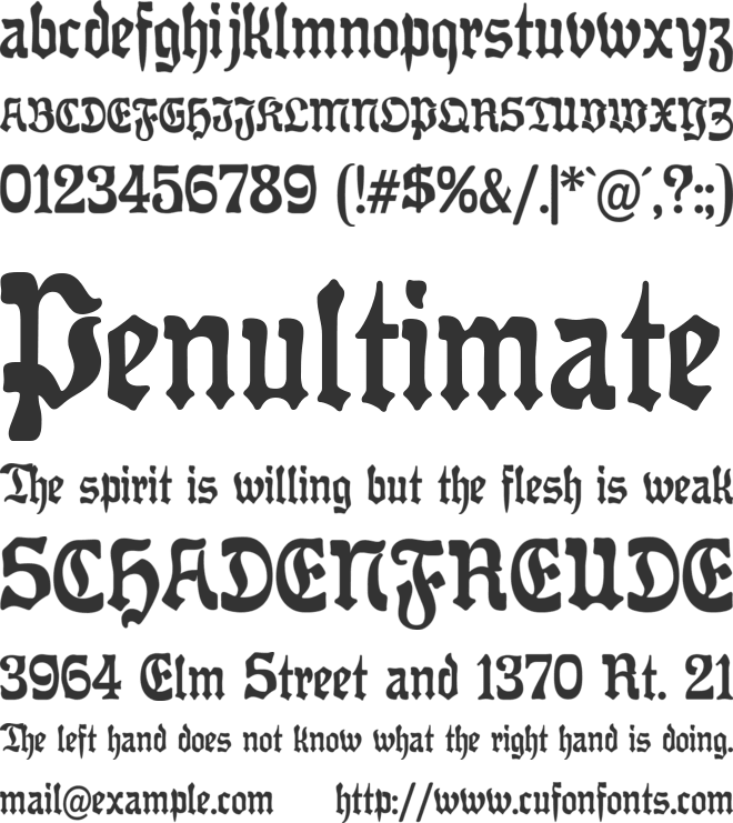 Offenbacher Reform CAT font preview