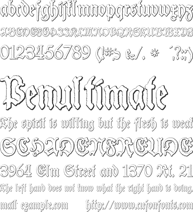Schneider Buch Deutsch Beveled Free font preview