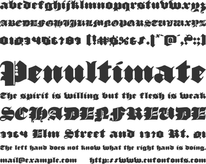 Lux Contra Tenebras font preview