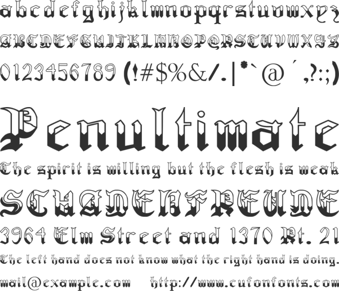 Regothic font preview