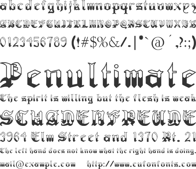 Regothic font preview