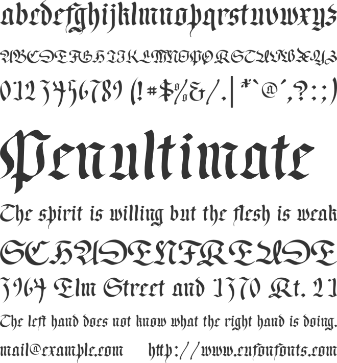Regent UNZ font preview