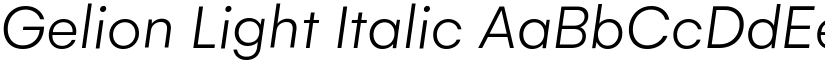 Gelion Light Italic font